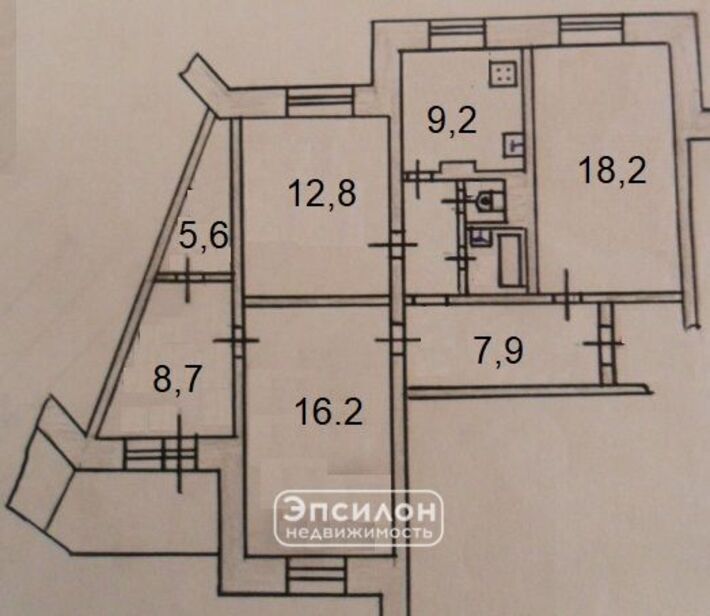 квартира г Курск р-н Центральный ул Студенческая 20 фото 12