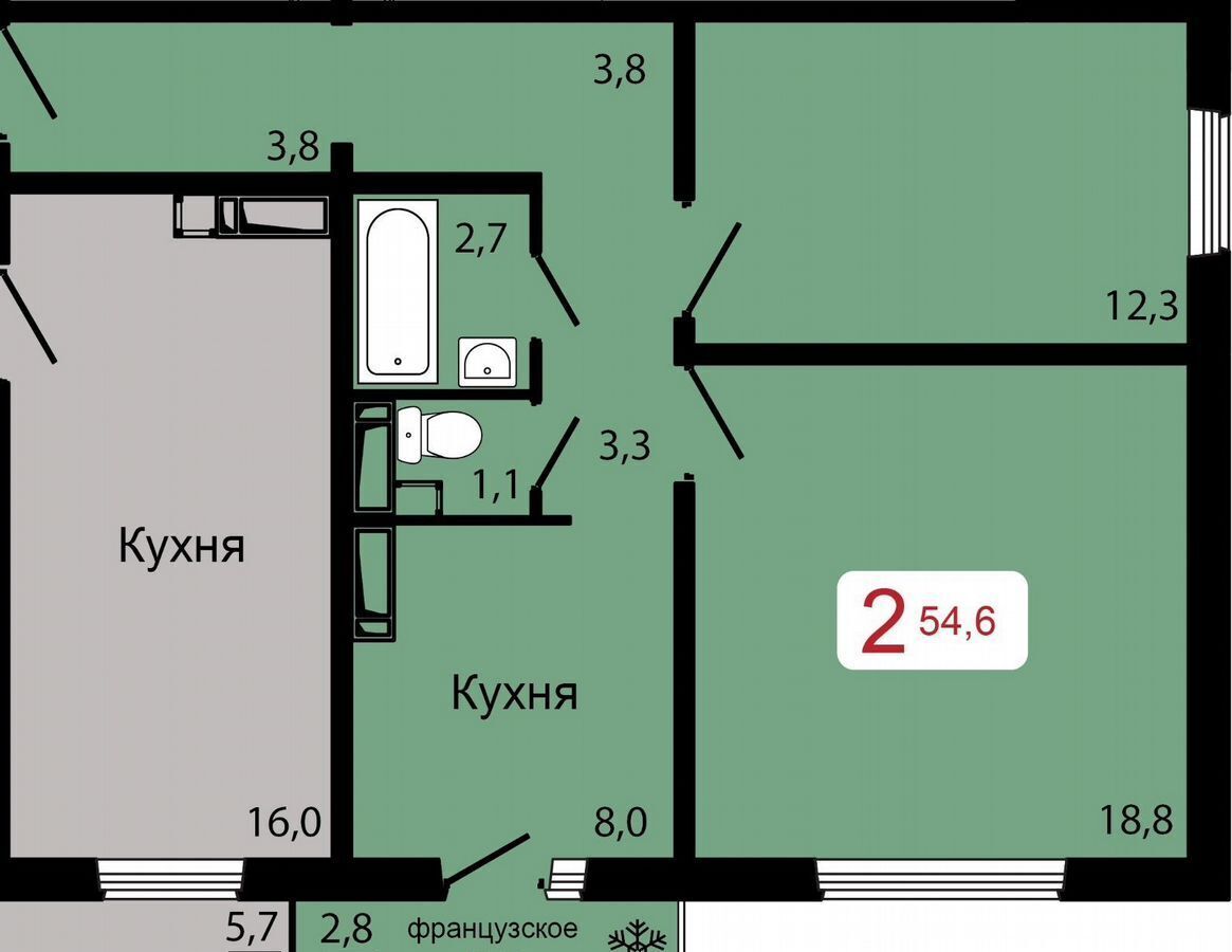 квартира г Красноярск р-н Октябрьский ул Калинина 2 фото 1