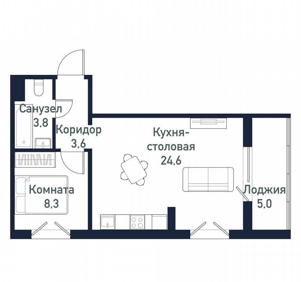 квартира г Челябинск Западный ул. имени Капитана Ефимова, 4 фото 1