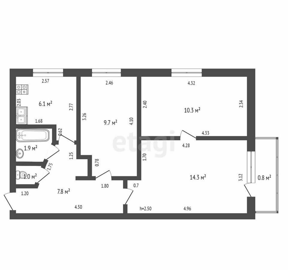 квартира г Стерлитамак Курчатовский пр-кт Октября 63 фото 16