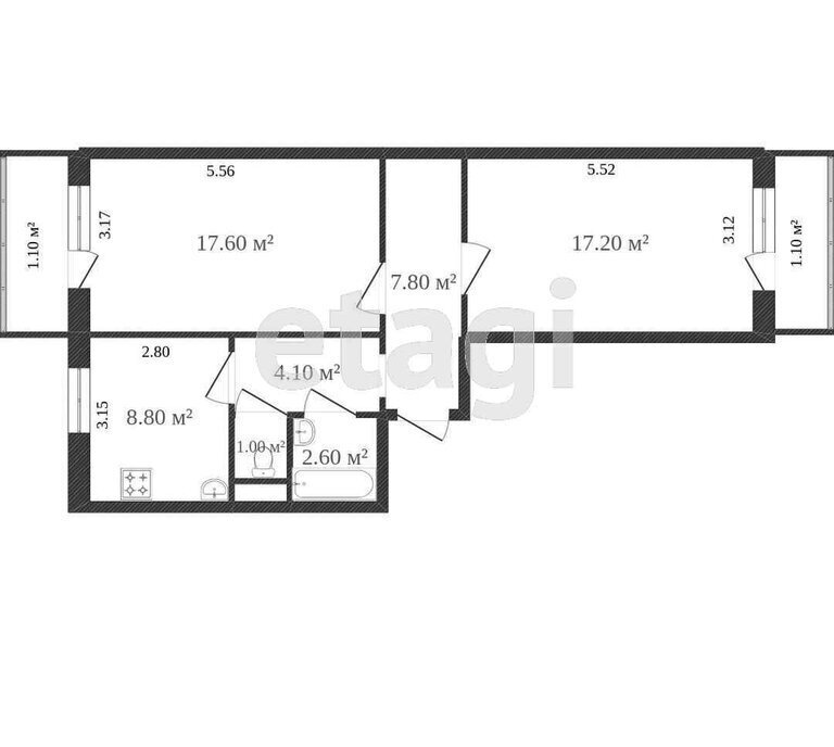 квартира г Белгород ул Железнодорожная 125 фото 1