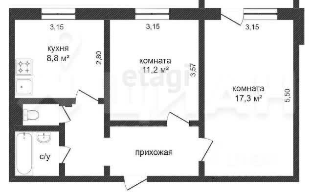 квартира г Белгород ул Щорса 60 фото 1