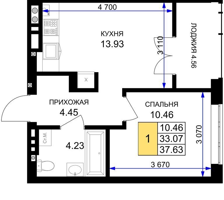 квартира р-н Гурьевский г Гурьевск ЖК «Включи» фото 1