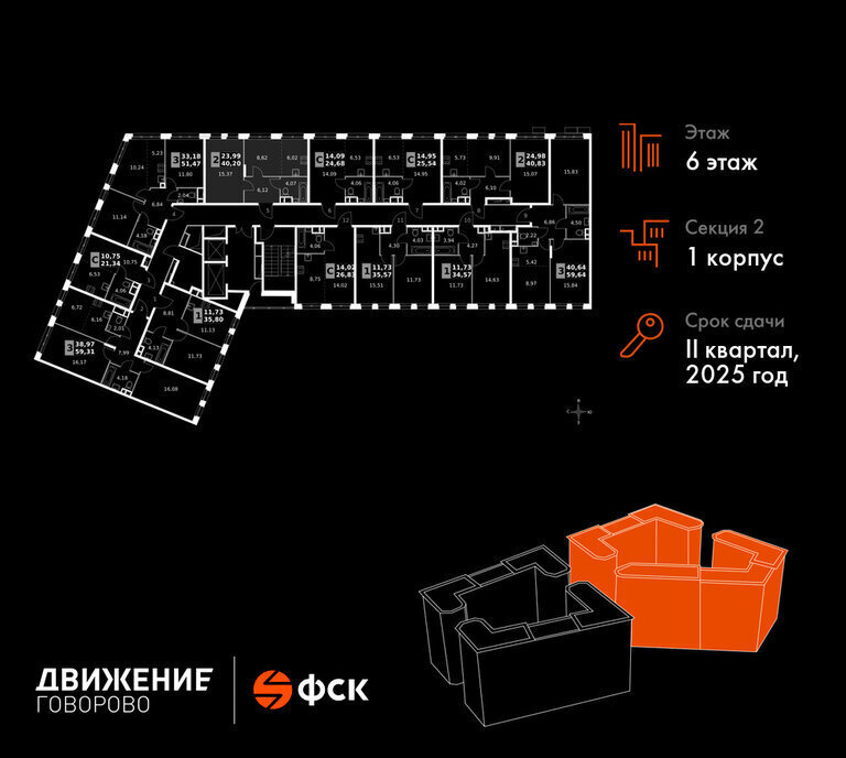 квартира г Щербинка квартал № 1 метро Говорово ЗАО район Солнцево № 3, жилой комплекс Движение. Говорово, к 1 фото 2