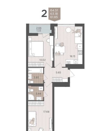 квартира г Калининград р-н Московский ул Батальная з/у 65Б фото 2