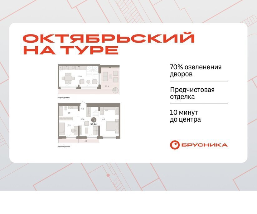 квартира г Тюмень ДОК ЖК «Октябрьский на Туре» фото 1