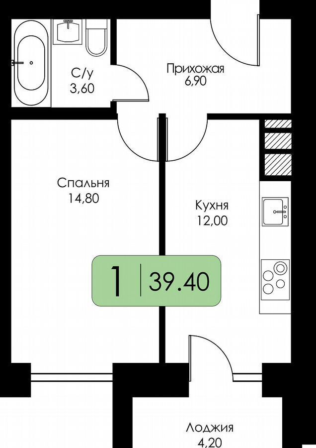 квартира г Смоленск п Одинцово р-н Ленинский ЖК «Загорье» д. 5, блок-секц. 1, 2, 3 фото 11