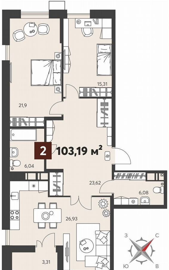 квартира г Пенза р-н Ленинский ул Коммунистическая 6 ЖК Ньютон д. 11а/1, 2 фото 1