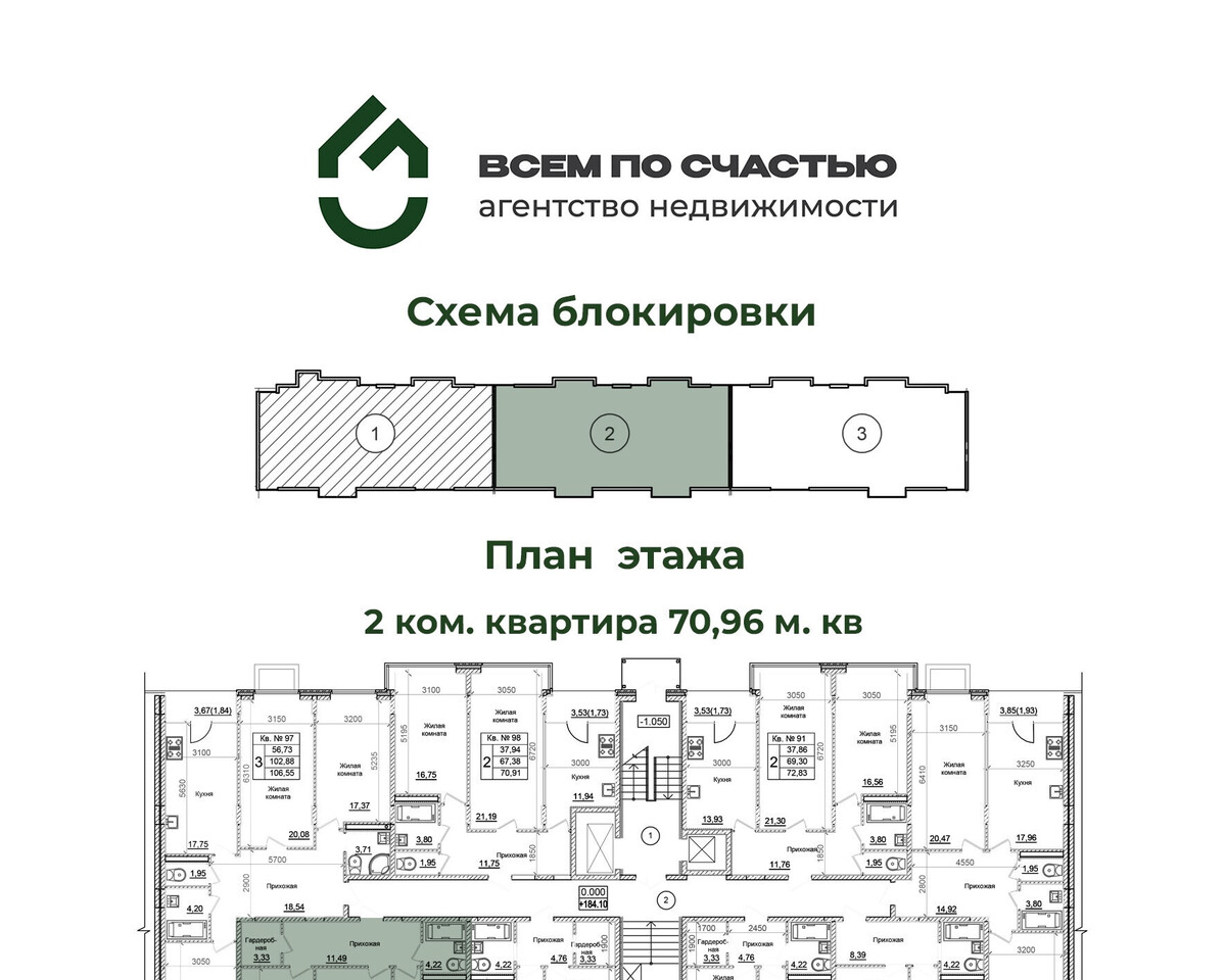 квартира г Курск р-н Железнодорожный ул Усадебная 2а/3 ЖК "ПОЛЕТ" фото 8