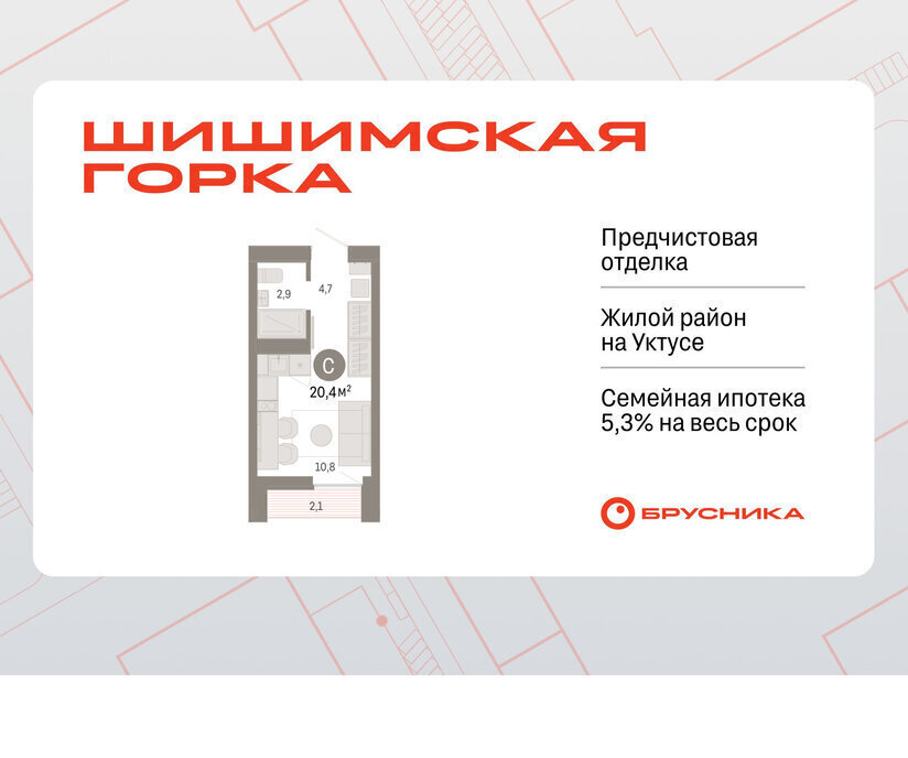 квартира г Екатеринбург р-н Чкаловский Ботаническая жилой район «Шишимская горка» улица Гастелло, 19А фото 1
