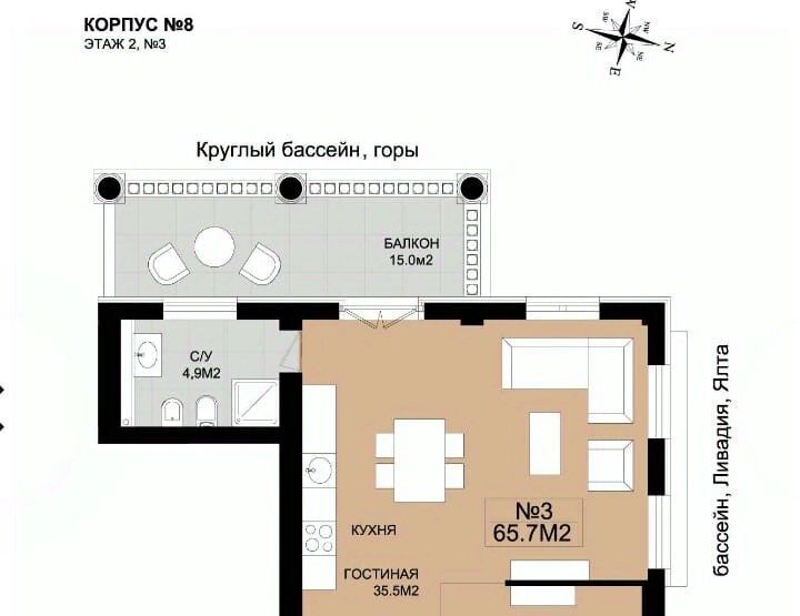 квартира г Ялта пгт Ореанда пер Солнечный фото 2