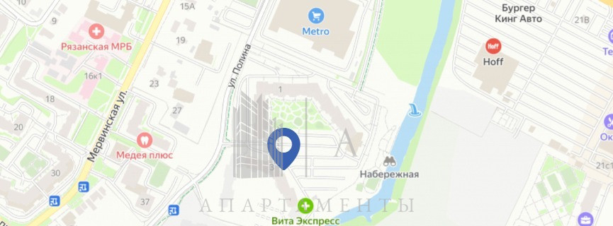 квартира г Рязань р-н Московский Мервино ул Полина 3 ЖК «Метропарк» фото 4