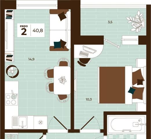 квартира р-н Центральный ул Академика Насоновой 3 фото