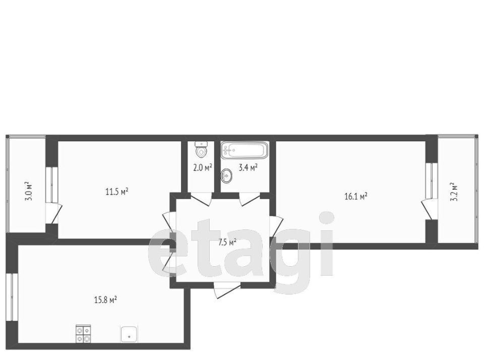 квартира г Новороссийск р-н Центральный ул Куникова 47ак/2 фото 2