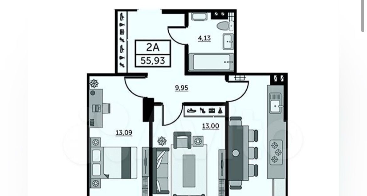 квартира г Ростов-на-Дону р-н Кировский ул Красноармейская 157в/83с 2 ЖК «Рубин» фото 1