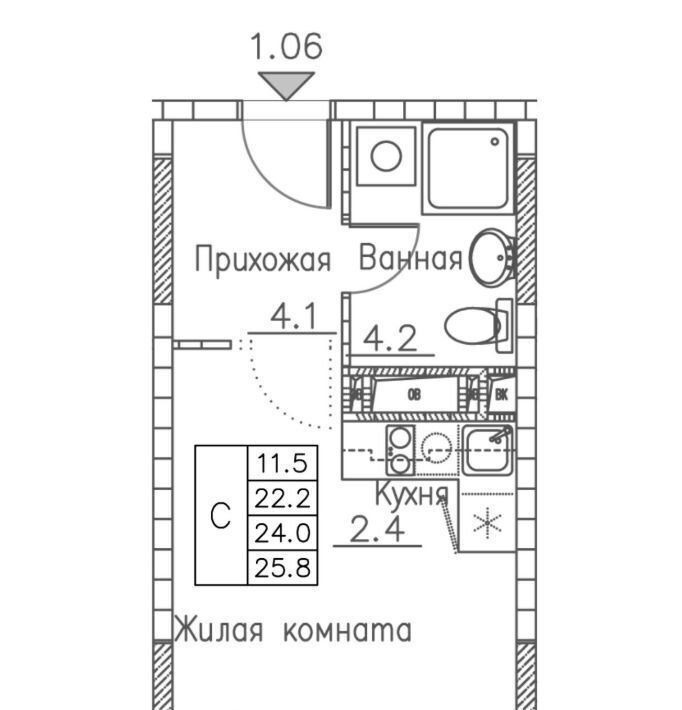 квартира г Владивосток р-н Ленинский ул Расула Гамзатова 7к/1 фото 1