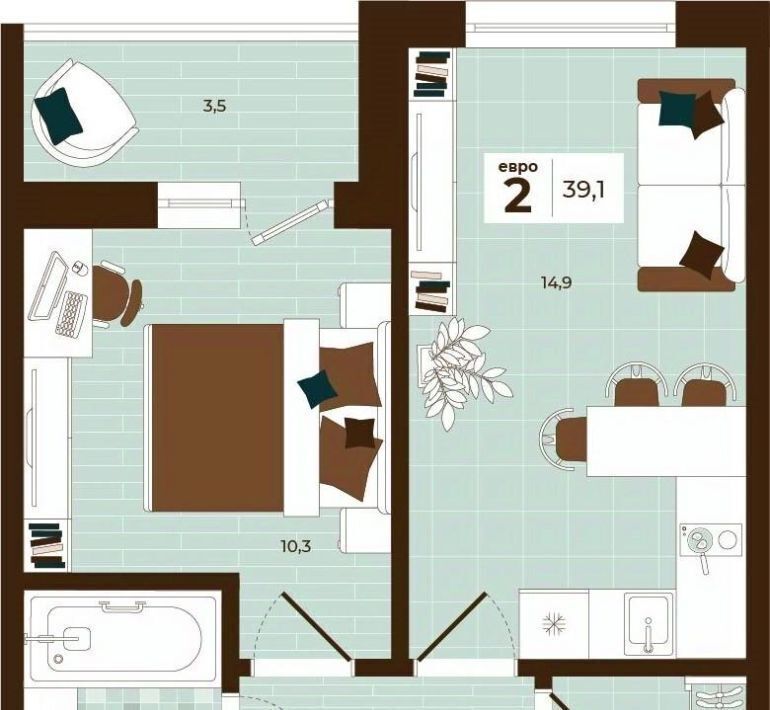 квартира г Тула р-н Центральный ул Академика Насоновой 3 фото 1