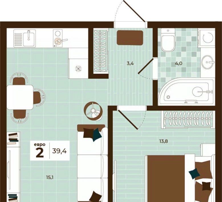квартира г Тула р-н Центральный ул Академика Насоновой 3 фото 1