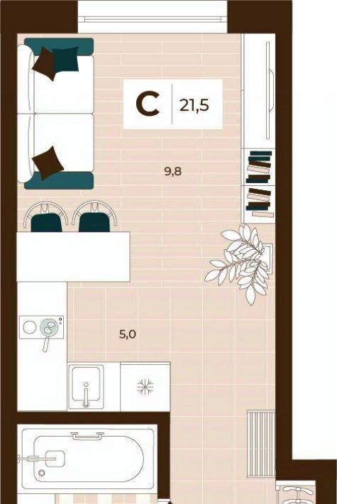 квартира г Тула р-н Центральный ул Академика Насоновой 3 фото 1