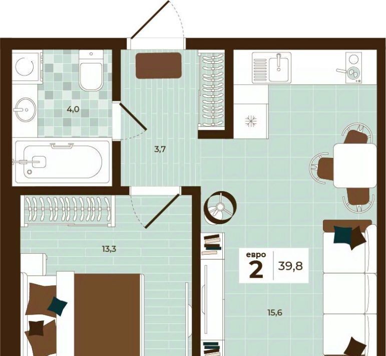 квартира г Тула р-н Центральный ул Академика Насоновой 3 фото 1