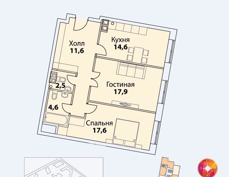 квартира г Москва метро Шелепиха наб Шелепихинская 3зд/6 квартал «Сердце Столицы» 34к фото 10