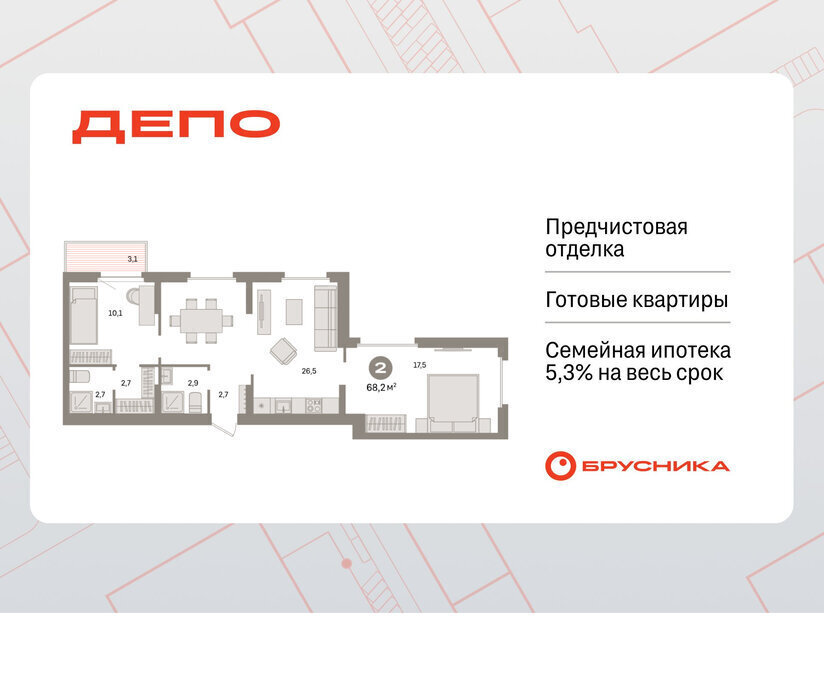 квартира г Екатеринбург Старая Сортировка ЖК Квартал Депо Проспект Космонавтов, жилой район Сортировочный фото 1