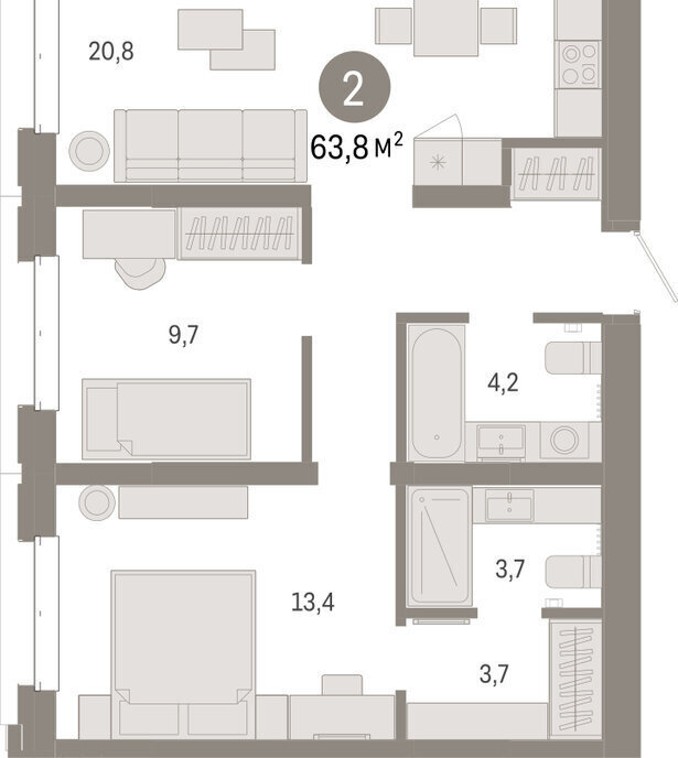 квартира г Тюмень жилой комплекс На Минской фото 2