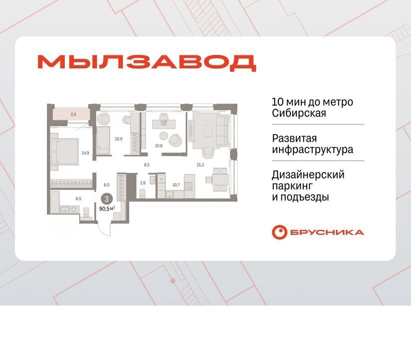 квартира г Новосибирск р-н Центральный Маршала Покрышкина ЖК Мылзавод фото 1