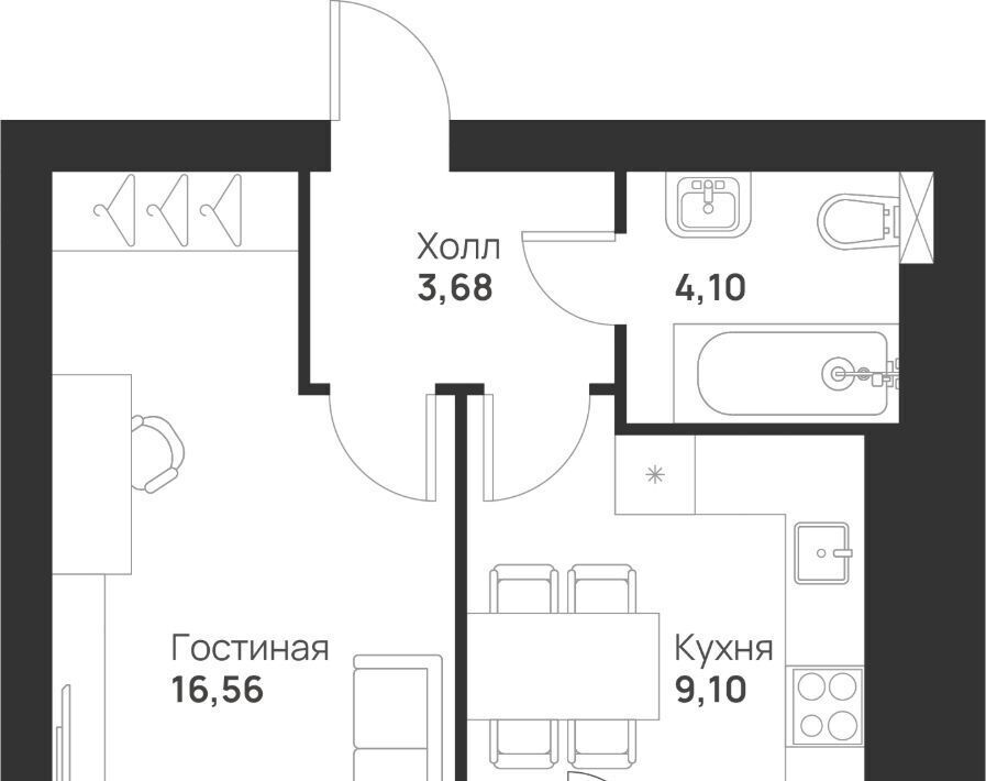 квартира г Тула р-н Привокзальный микрорайон Новая Тула ЖК «Новая Тула» фото 1
