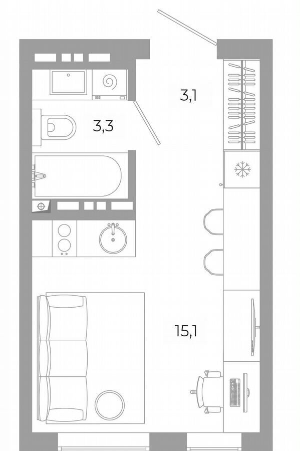 квартира г Екатеринбург Академический ул Амундсена 3 фото 1
