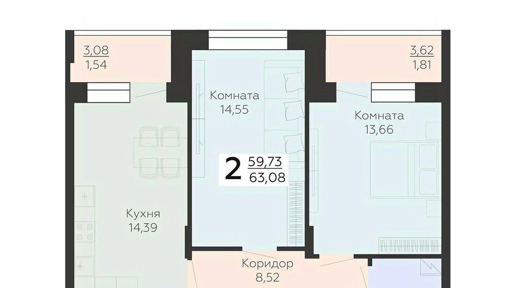 квартира г Воронеж р-н Коминтерновский ул Электросигнальная 9ак/2 фото 1