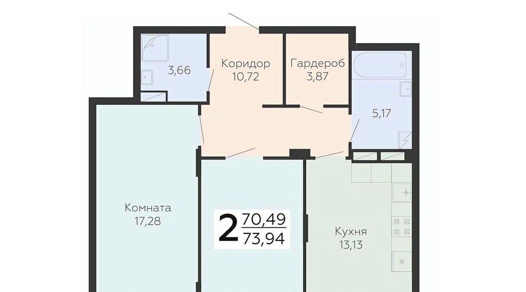 квартира г Воронеж р-н Коминтерновский ул Электросигнальная 9ак/2 фото 1