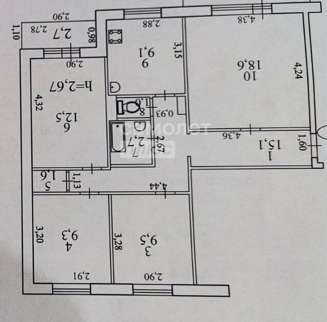 квартира г Комсомольск-на-Амуре ул Зейская 16к/2 фото 16