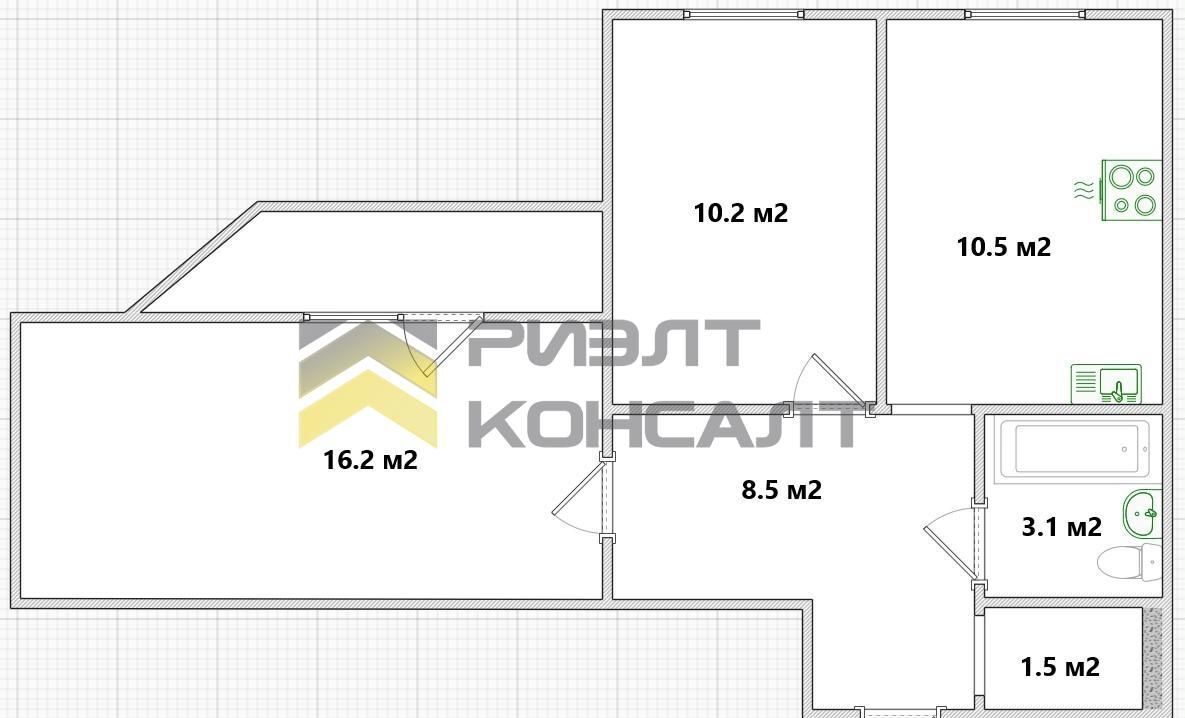 квартира г Омск р-н Кировский ул Перелета 26 фото 27