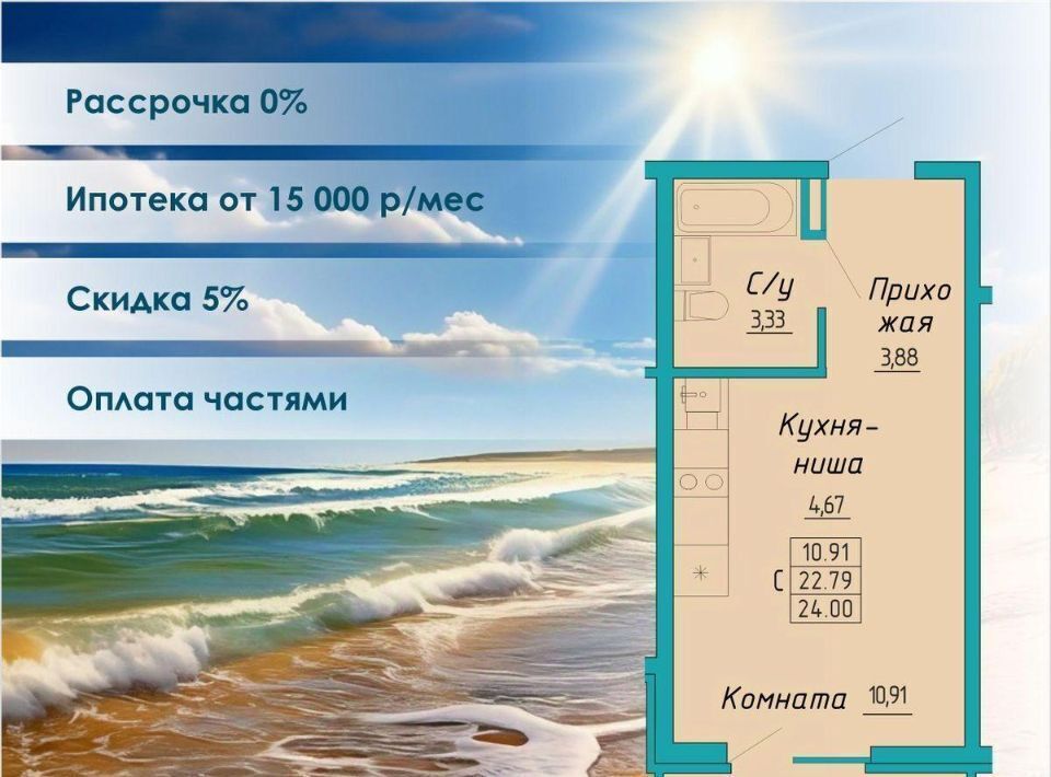 квартира г Судак Бирюзовый квартал жилой комплекс фото 1
