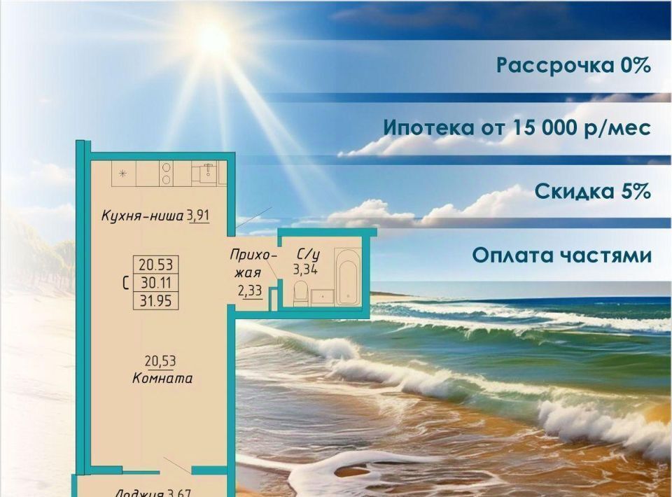 квартира г Судак Бирюзовый квартал жилой комплекс фото 1