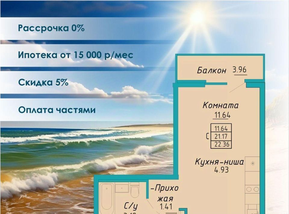 квартира г Судак Бирюзовый квартал жилой комплекс фото 1