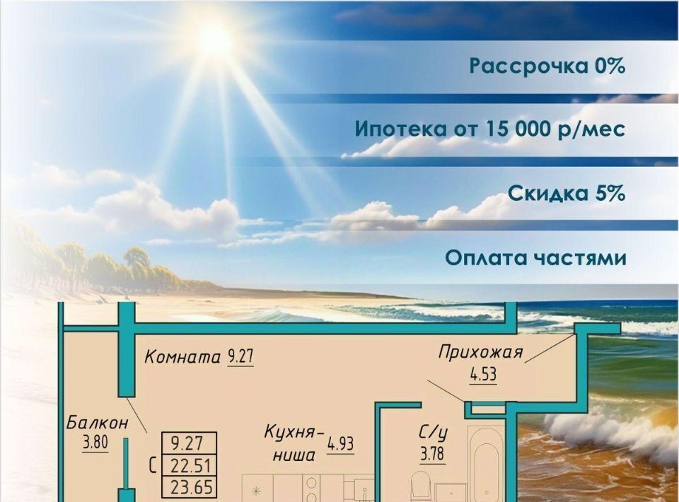 квартира г Судак Бирюзовый квартал жилой комплекс фото 1