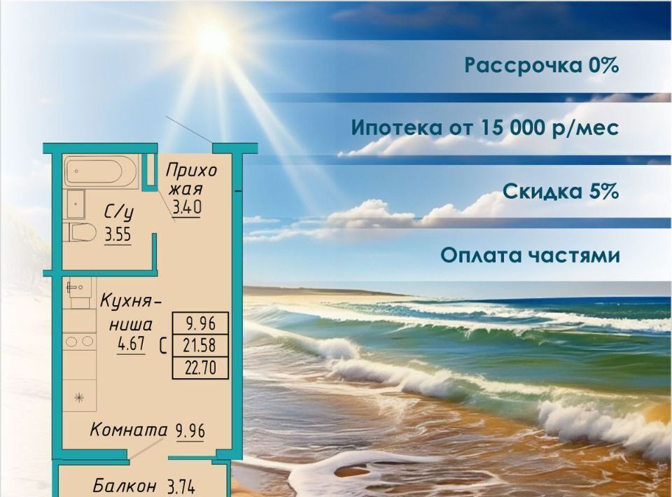 квартира г Судак Бирюзовый квартал жилой комплекс фото 1
