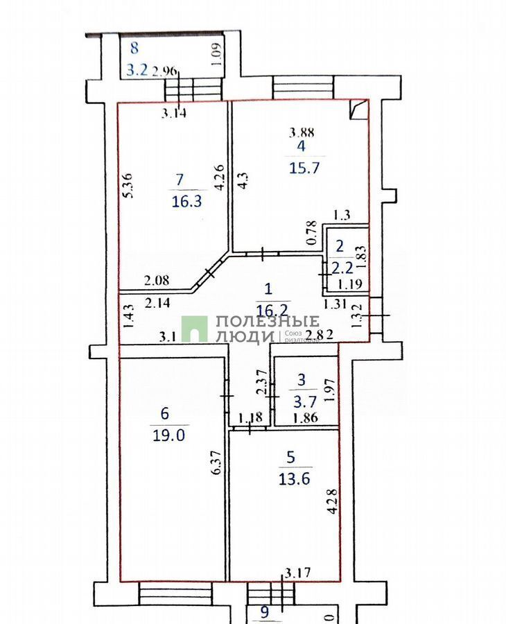 квартира г Тверь р-н Московский б-р Гусева 68 фото 26