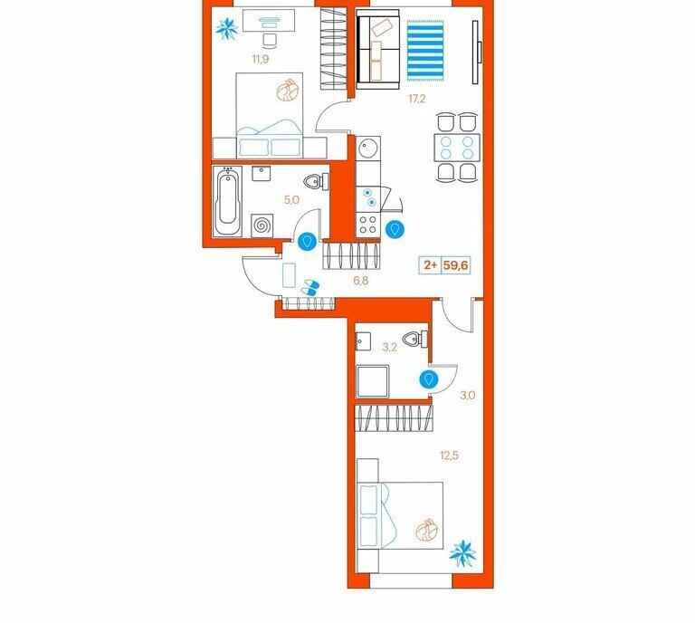 квартира г Тюмень ул Ветеранов труда 36а/3 фото 1