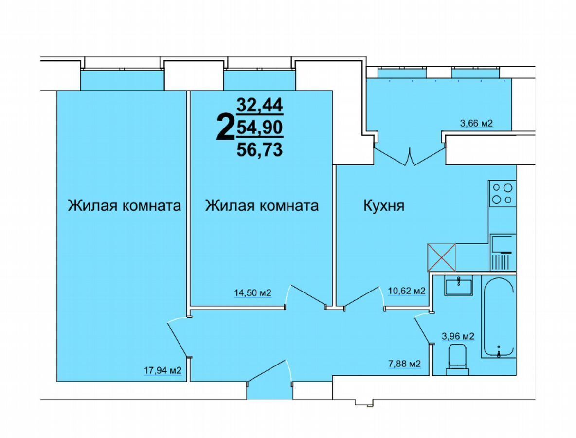 квартира г Ульяновск р-н Заволжский ул Оренбургская 35 фото 2