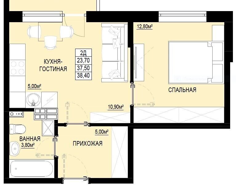 квартира г Ревда ул Интернационалистов 44/6 фото 4