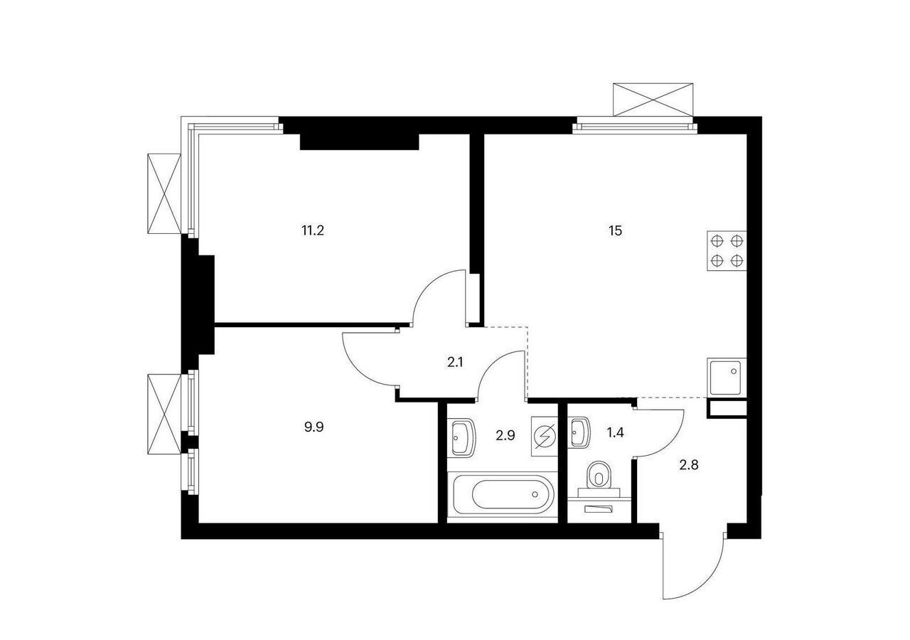 квартира г Москва метро Нагатинская Второй Нагатинский корп. 1. 1 фото 1