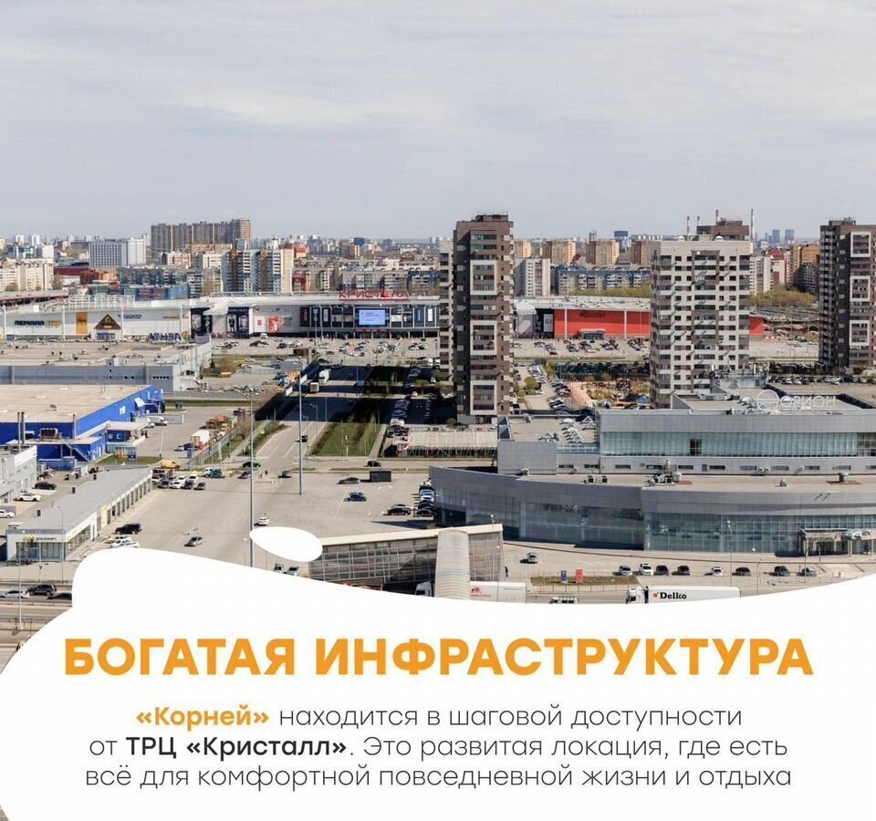 квартира г Тюмень р-н Восточный ул Мельникайте 151 корп. 4 фото 29