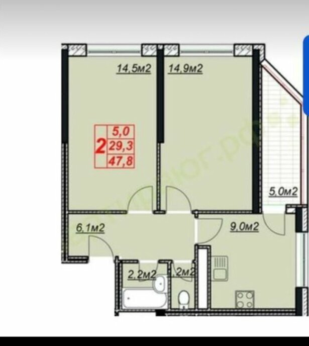 квартира р-н Анапский г Анапа ул Крестьянская 27к/3 фото 3