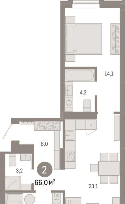 квартира г Омск р-н Кировский ул. Б. Г. Шаронова, 9 фото 3