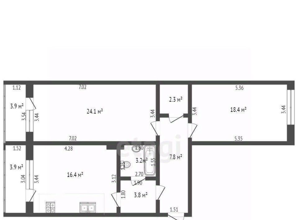 квартира г Сургут ул Александра Усольцева 30 38-й фото 2