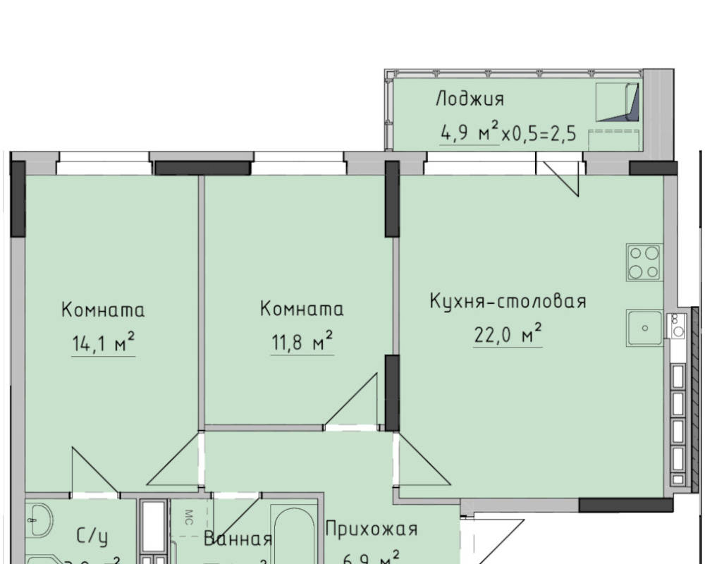 квартира г Ижевск снт Любитель-2 ул Холмогорова 89 фото 1