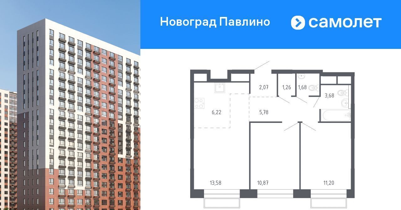 квартира г Балашиха мкр Новое Павлино ЖК Новоград Павлино к 6, г Щербинка, квартал, Некрасовка фото 1